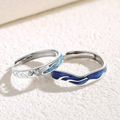 A Pair Of Pure Silver Wave Rings - RALO COLLECTION STUDIO