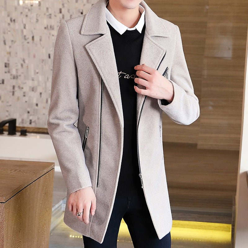 Abrigo De Lana De Invierno Para Hombre, Chaqueta Negra De Cachemira - RALO COLLECTION STUDIO