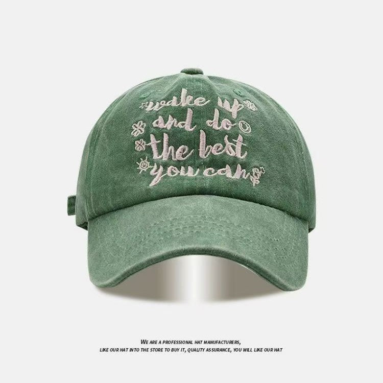 All-match Retro Face-looking Small Letters Soft Top Washed Sun-proof Baseball Cap For Men - RALO COLLECTION STUDIO