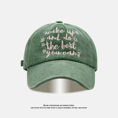 All-match Retro Face-looking Small Letters Soft Top Washed Sun-proof Baseball Cap For Men - RALO COLLECTION STUDIO