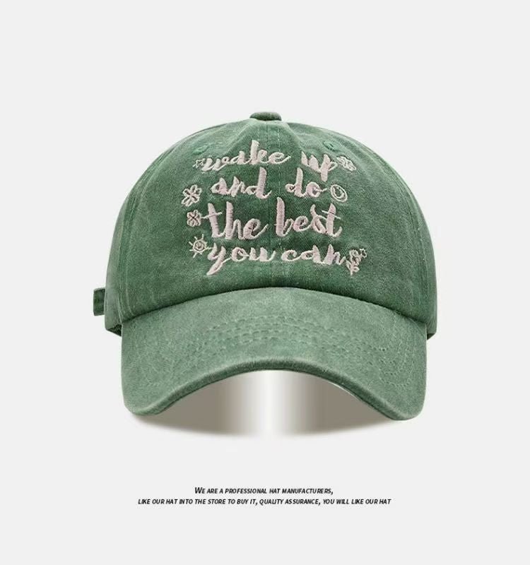 All-match Retro Face-looking Small Letters Soft Top Washed Sun-proof Baseball Cap For Men - RALO COLLECTION STUDIO