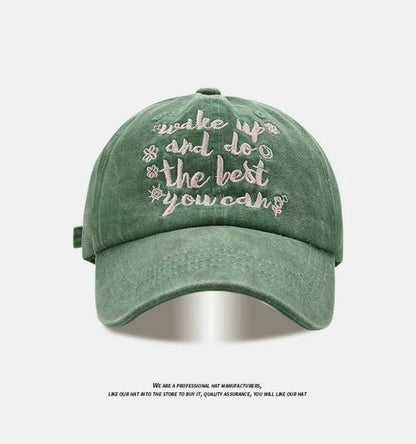 All-match Retro Face-looking Small Letters Soft Top Washed Sun-proof Baseball Cap For Men - RALO COLLECTION STUDIO