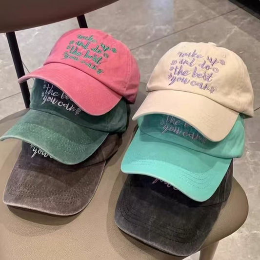 All-match Retro Face-looking Small Letters Soft Top Washed Sun-proof Baseball Cap For Men - RALO COLLECTION STUDIO