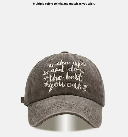 All-match Retro Face-looking Small Letters Soft Top Washed Sun-proof Baseball Cap For Men - RALO COLLECTION STUDIO