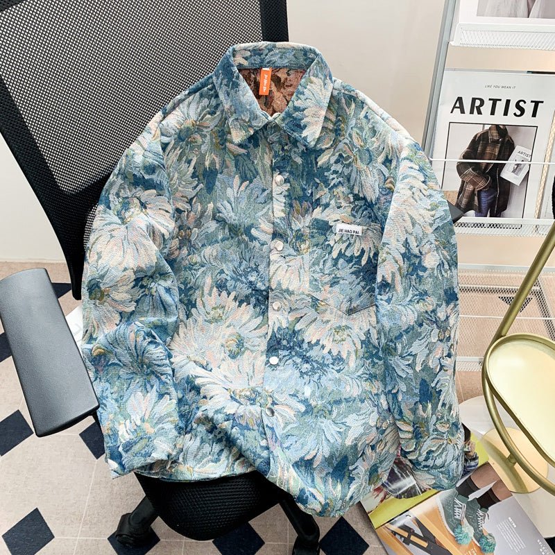 American-style Floral Oil Painting Jacquard Casual Jacket With All-over Print - RALO COLLECTION STUDIO