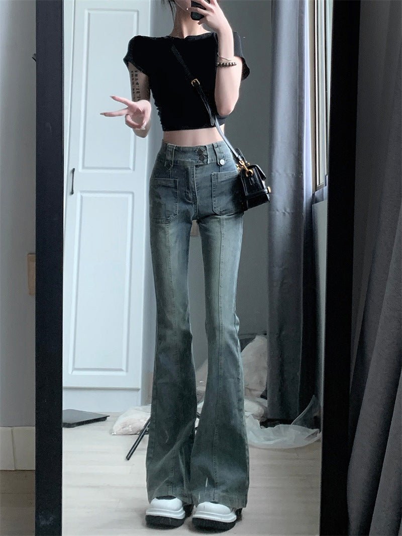 American-style Retro Skinny Jeans Women's High Waist Slimming - RALO COLLECTION STUDIO