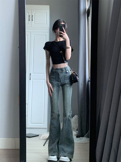 American-style Retro Skinny Jeans Women's High Waist Slimming - RALO COLLECTION STUDIO