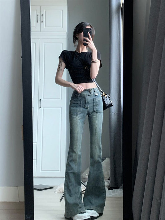 American-style Retro Skinny Jeans Women's High Waist Slimming - RALO COLLECTION STUDIO