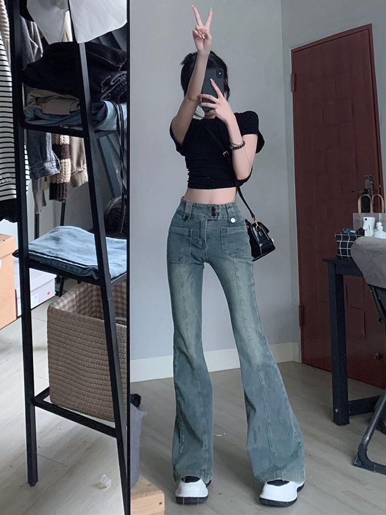 American-style Retro Skinny Jeans Women's High Waist Slimming - RALO COLLECTION STUDIO