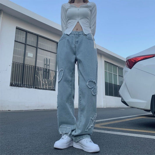 American Style Street Loose Mopping Straight Jeans Denim Trousers - RALO COLLECTION STUDIO