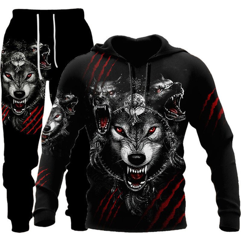 Animal-print Hooded Pullover Sweatshirt And Menswomens Sportswear Set - RALO COLLECTION STUDIO