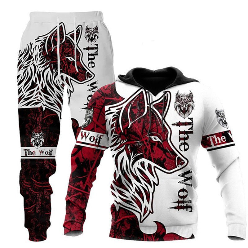 Animal-print Hooded Pullover Sweatshirt And Menswomens Sportswear Set - RALO COLLECTION STUDIO