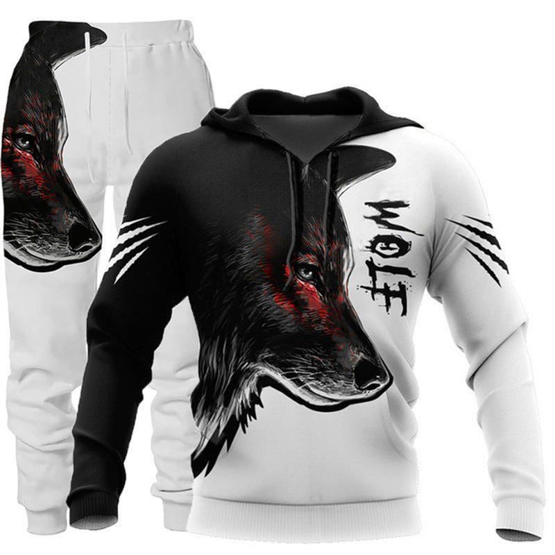 Animal-print Hooded Pullover Sweatshirt And Menswomens Sportswear Set - RALO COLLECTION STUDIO