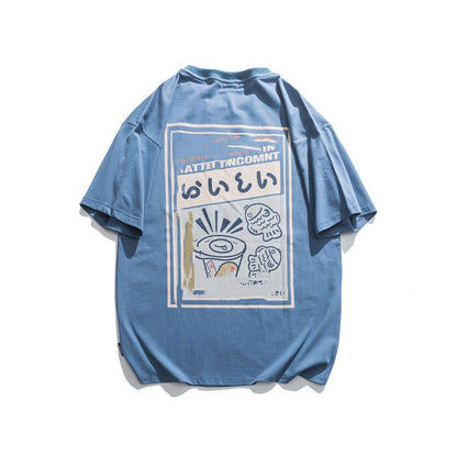 Anime Cartoon Print Off Shoulder Short-sleeved T-shirt - RALO COLLECTION STUDIO