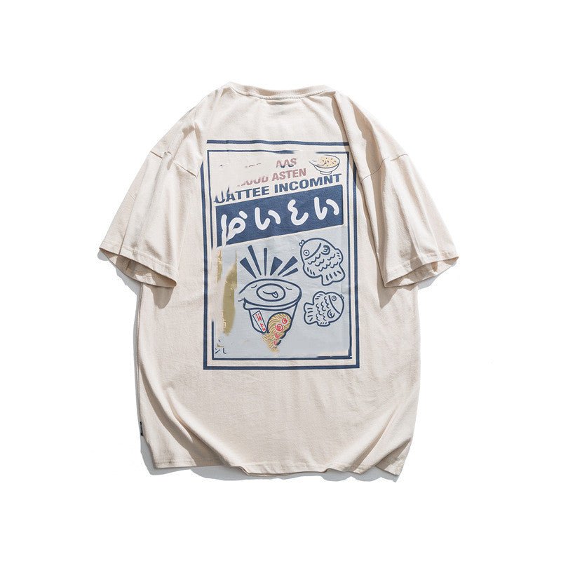 Anime Cartoon Print Off Shoulder Short-sleeved T-shirt - RALO COLLECTION STUDIO