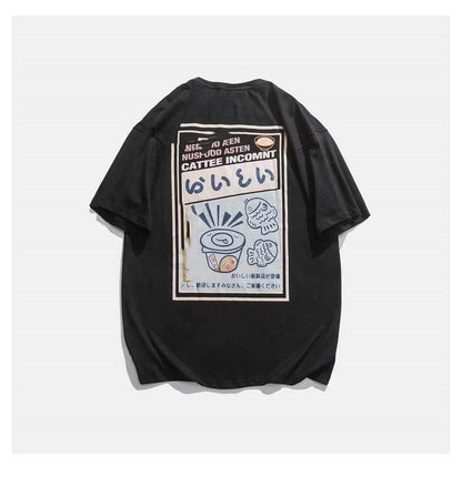 Anime Cartoon Print Off Shoulder Short-sleeved T-shirt - RALO COLLECTION STUDIO
