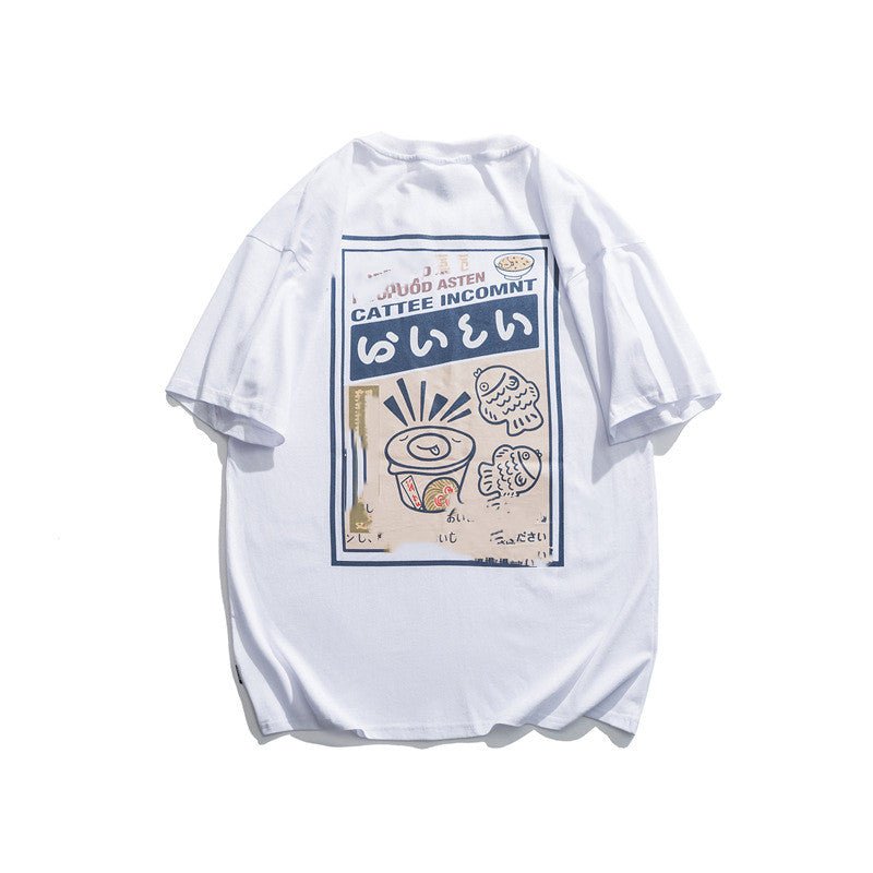 Anime Cartoon Print Off Shoulder Short-sleeved T-shirt - RALO COLLECTION STUDIO