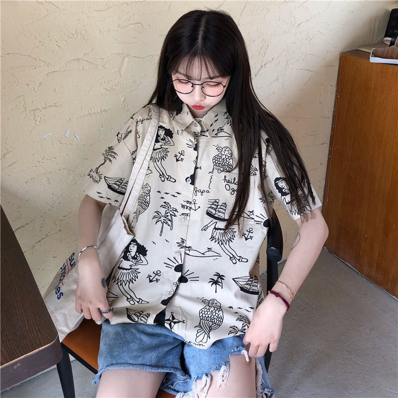 Anime Shirt Girls Summer Short Sleeve Kawaii Harajuku Korean - RALO COLLECTION STUDIO