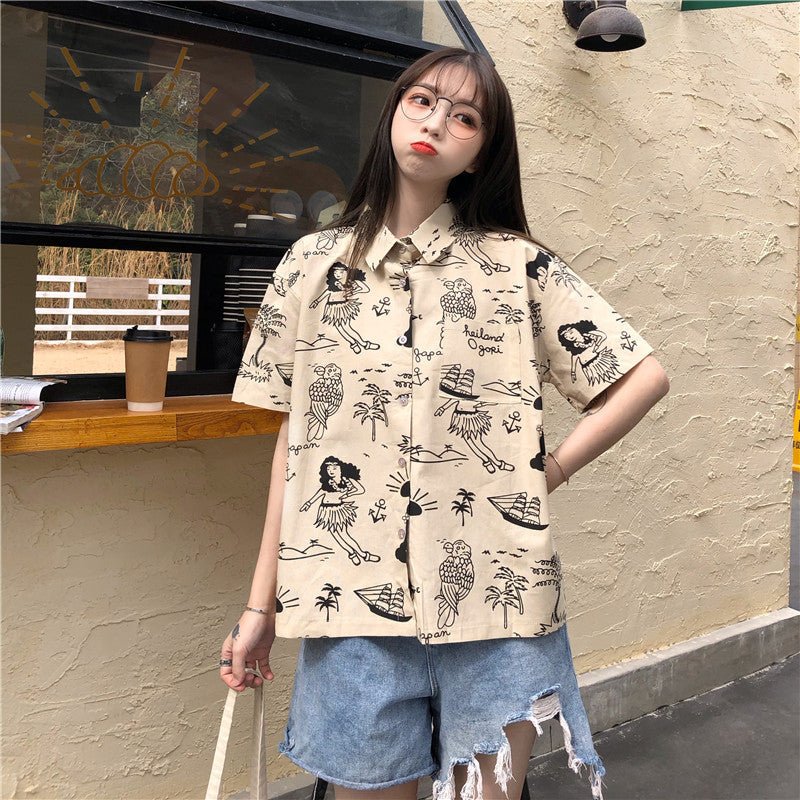 Anime Shirt Girls Summer Short Sleeve Kawaii Harajuku Korean - RALO COLLECTION STUDIO