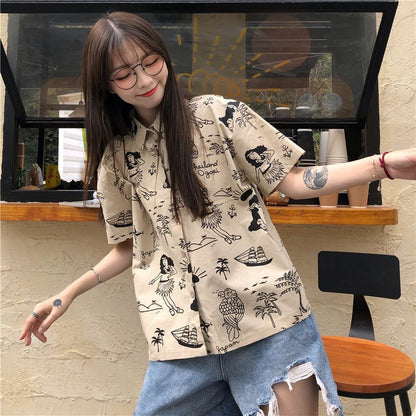 Anime Shirt Girls Summer Short Sleeve Kawaii Harajuku Korean - RALO COLLECTION STUDIO