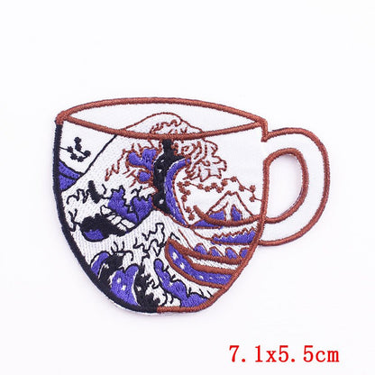 Anime Wave Embroidery Cloth Paste Computer Embroidered T Shirt With Back Glue DIY Patch - RALO COLLECTION STUDIO
