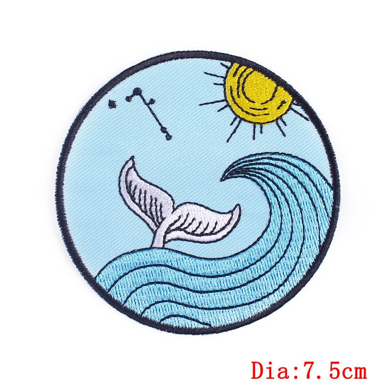 Anime Wave Embroidery Cloth Paste Computer Embroidered T Shirt With Back Glue DIY Patch - RALO COLLECTION STUDIO