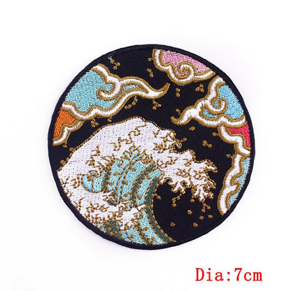 Anime Wave Embroidery Cloth Paste Computer Embroidered T Shirt With Back Glue DIY Patch - RALO COLLECTION STUDIO