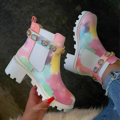 Ankle Boots for Woman Crystal Belt Buckle Real Boots - RALO COLLECTION STUDIO