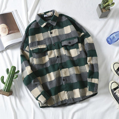 Autumn Brushed Plaid Shirt Men - RALO COLLECTION STUDIO