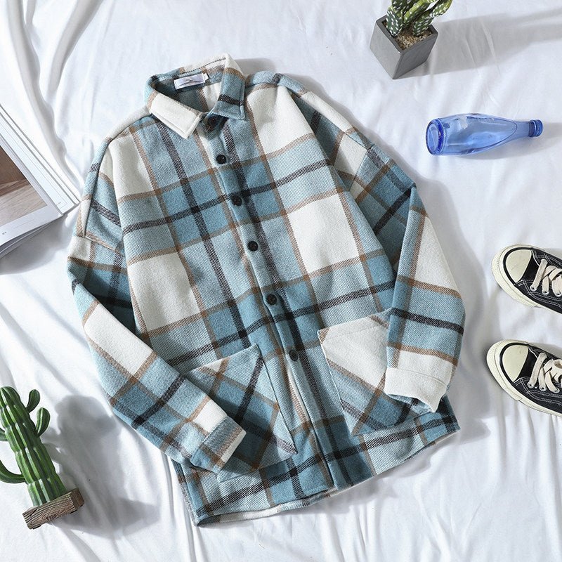 Autumn Brushed Plaid Shirt Men - RALO COLLECTION STUDIO
