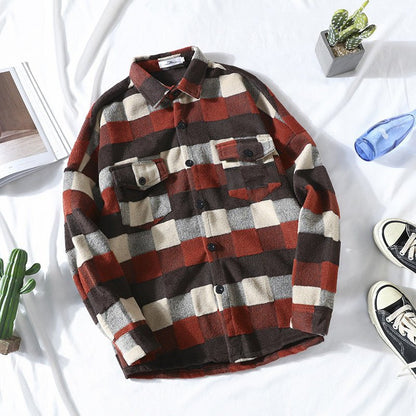 Autumn Brushed Plaid Shirt Men - RALO COLLECTION STUDIO