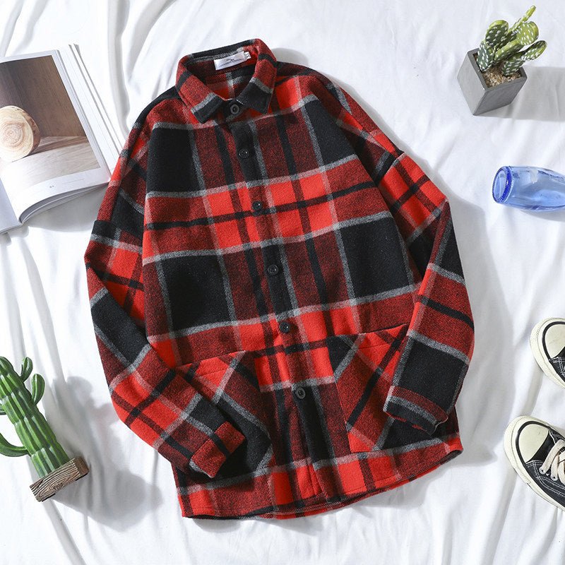 Autumn Brushed Plaid Shirt Men - RALO COLLECTION STUDIO