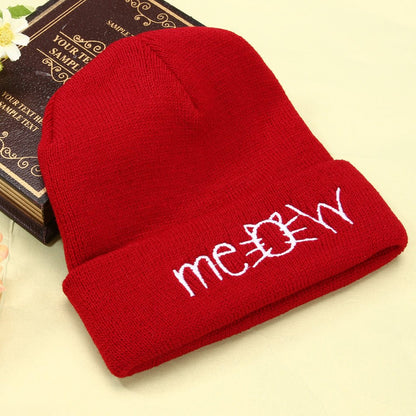 Ralo Autumn MEOW Knitted Beanie Hat - Warm Winter Skull Cap For Men & Women - RALO COLLECTION STUDIO