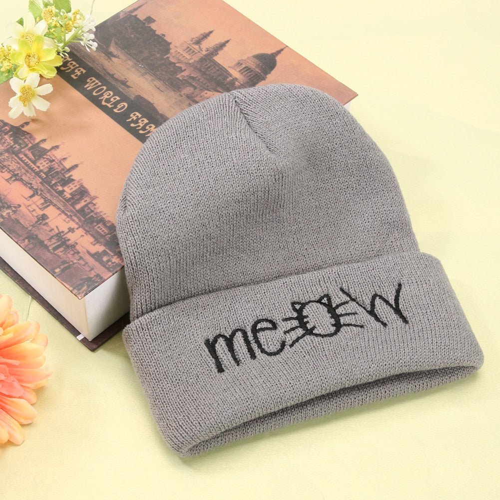 Ralo Autumn MEOW Knitted Beanie Hat - Warm Winter Skull Cap For Men & Women - RALO COLLECTION STUDIO