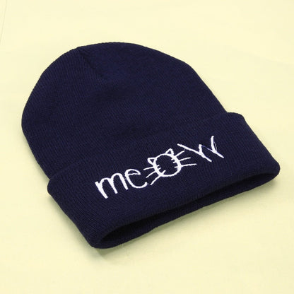 Ralo Autumn MEOW Knitted Beanie Hat - Warm Winter Skull Cap For Men & Women - RALO COLLECTION STUDIO