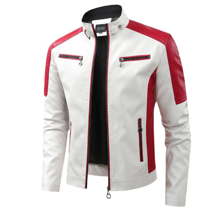 AutumnWinter Casual Biker-Style Patchwork Leather Jacket - RALO COLLECTION STUDIO