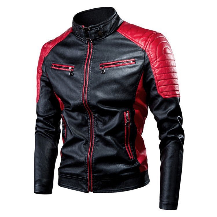 AutumnWinter Casual Biker-Style Patchwork Leather Jacket - RALO COLLECTION STUDIO