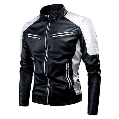 AutumnWinter Casual Biker-Style Patchwork Leather Jacket - RALO COLLECTION STUDIO