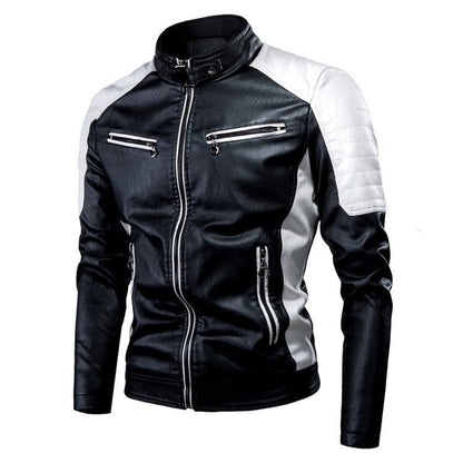 AutumnWinter Casual Biker-Style Patchwork Leather Jacket - RALO COLLECTION STUDIO