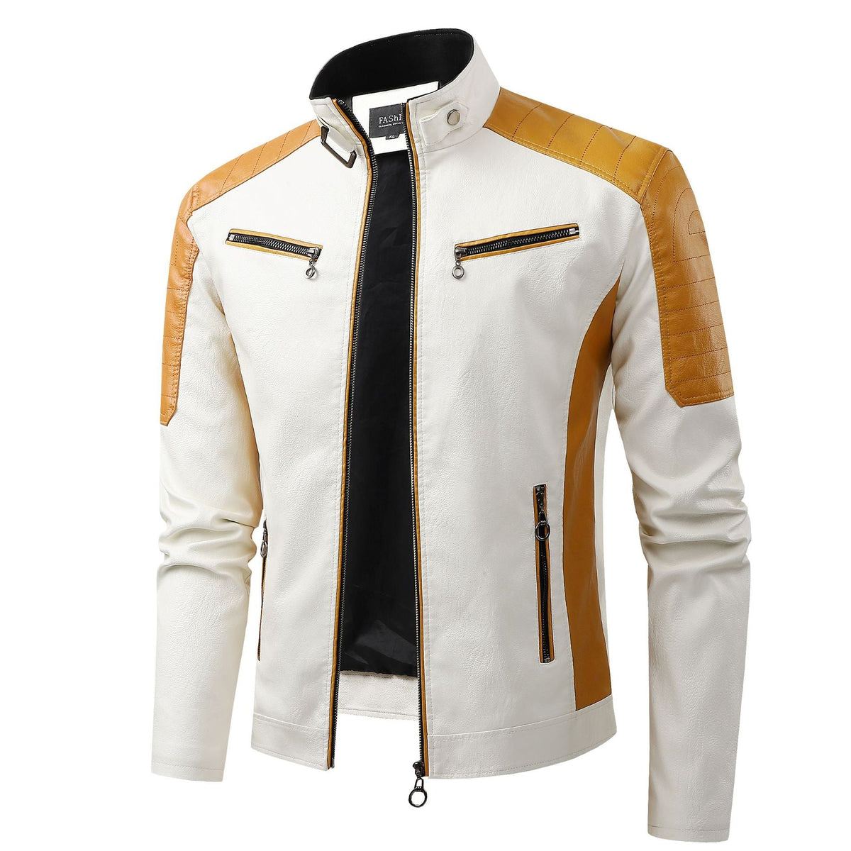 AutumnWinter Casual Biker-Style Patchwork Leather Jacket - RALO COLLECTION STUDIO
