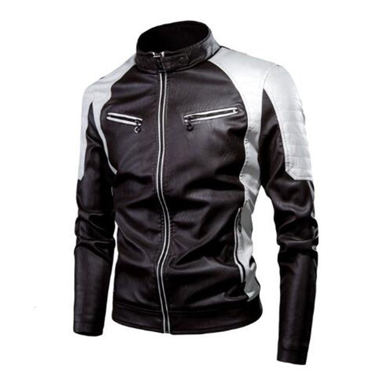 AutumnWinter Casual Biker-Style Patchwork Leather Jacket - RALO COLLECTION STUDIO