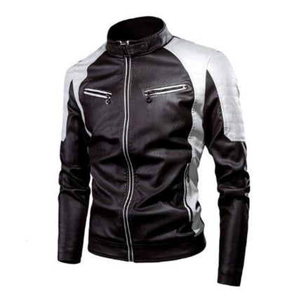 AutumnWinter Casual Biker-Style Patchwork Leather Jacket - RALO COLLECTION STUDIO