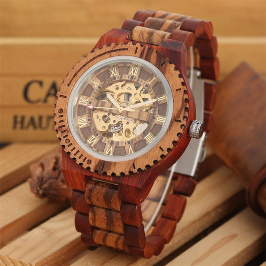 Bamboo Wood Automatic Mechanical Watch Creative Gear - RALO COLLECTION STUDIO
