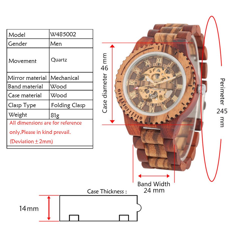 Bamboo Wood Automatic Mechanical Watch Creative Gear - RALO COLLECTION STUDIO