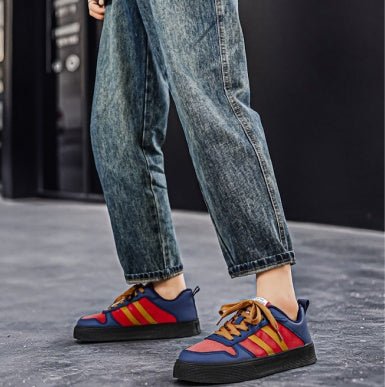 Trendy Striped Skate Shoes – Breathable Low Top Casual Sneakers for All Seasons - RALO COLLECTION STUDIO