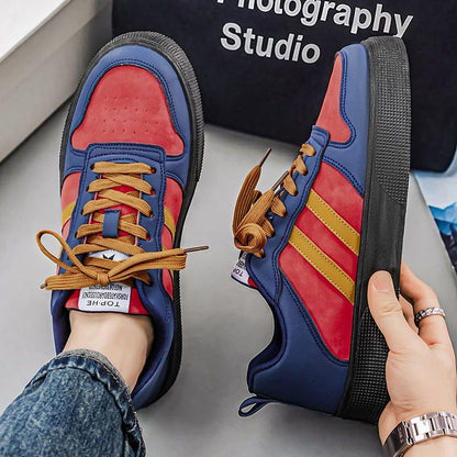 Trendy Striped Skate Shoes – Breathable Low Top Casual Sneakers for All Seasons - RALO COLLECTION STUDIO