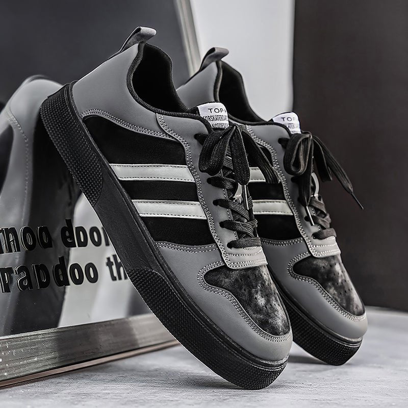 Trendy Striped Skate Shoes – Breathable Low Top Casual Sneakers for All Seasons - RALO COLLECTION STUDIO