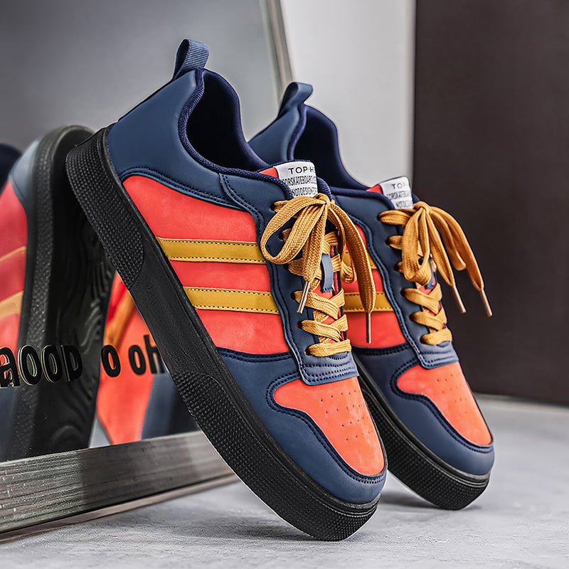 Trendy Striped Skate Shoes – Breathable Low Top Casual Sneakers for All Seasons - RALO COLLECTION STUDIO