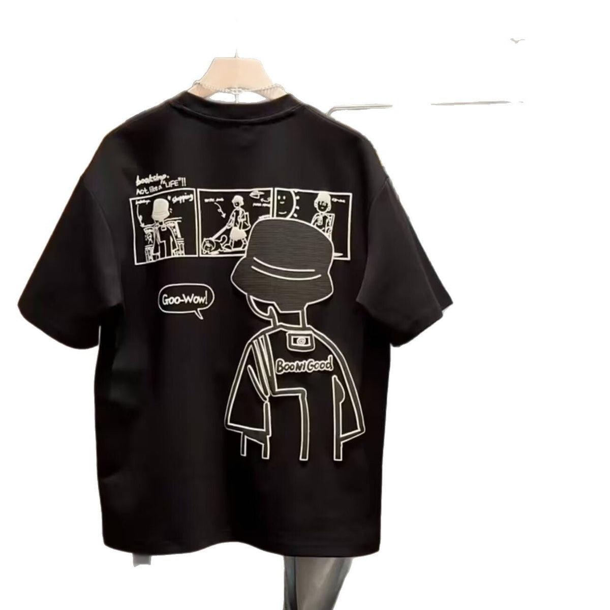 Brand Short Sleeve Ins 100 Cotton Coat Summer Men's Printed T-shirt Trendy Men And Women All-matching Crew Neck T-shirt Men - RALO COLLECTION STUDIO