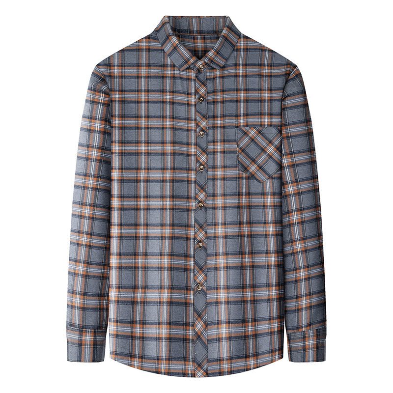 Men's Breathable Fashionable Plaid Print Long-Sleeve Shirt Ralo Collection - RALO COLLECTION STUDIO